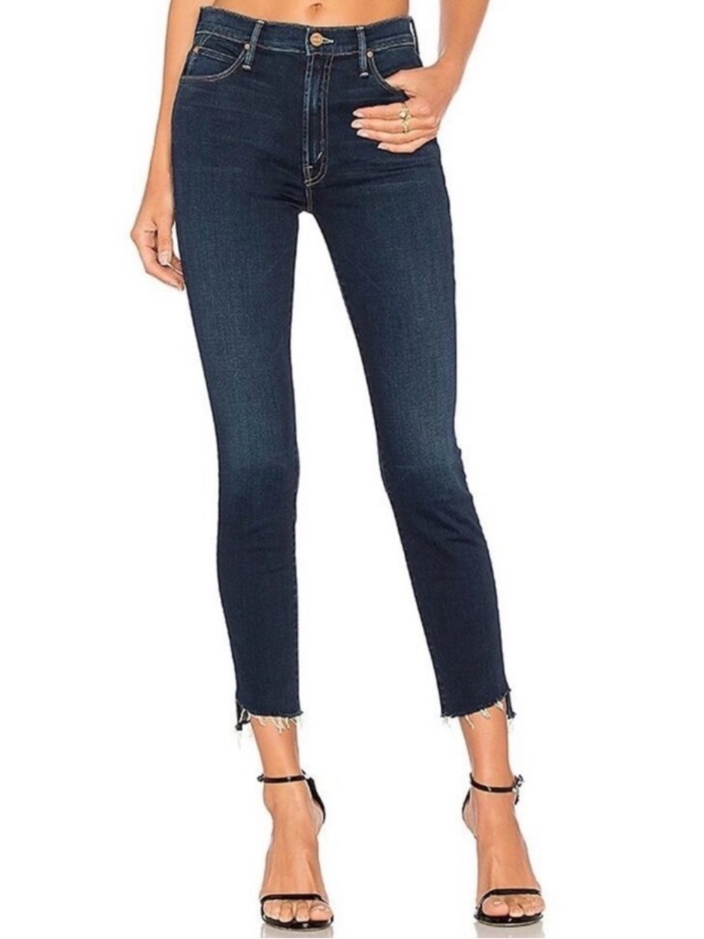 Mother Stunner Zip Ankle Step Fray Skinny Jeans
After Hours Mid Rise
Size 26